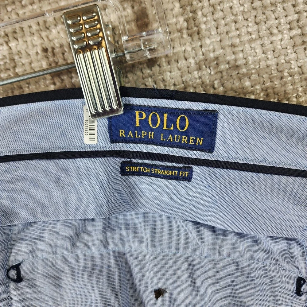 Polo Ralph Lauren Dress Pants Mens 40 Navy Stretch Straight Trouser (Fits 41x32)